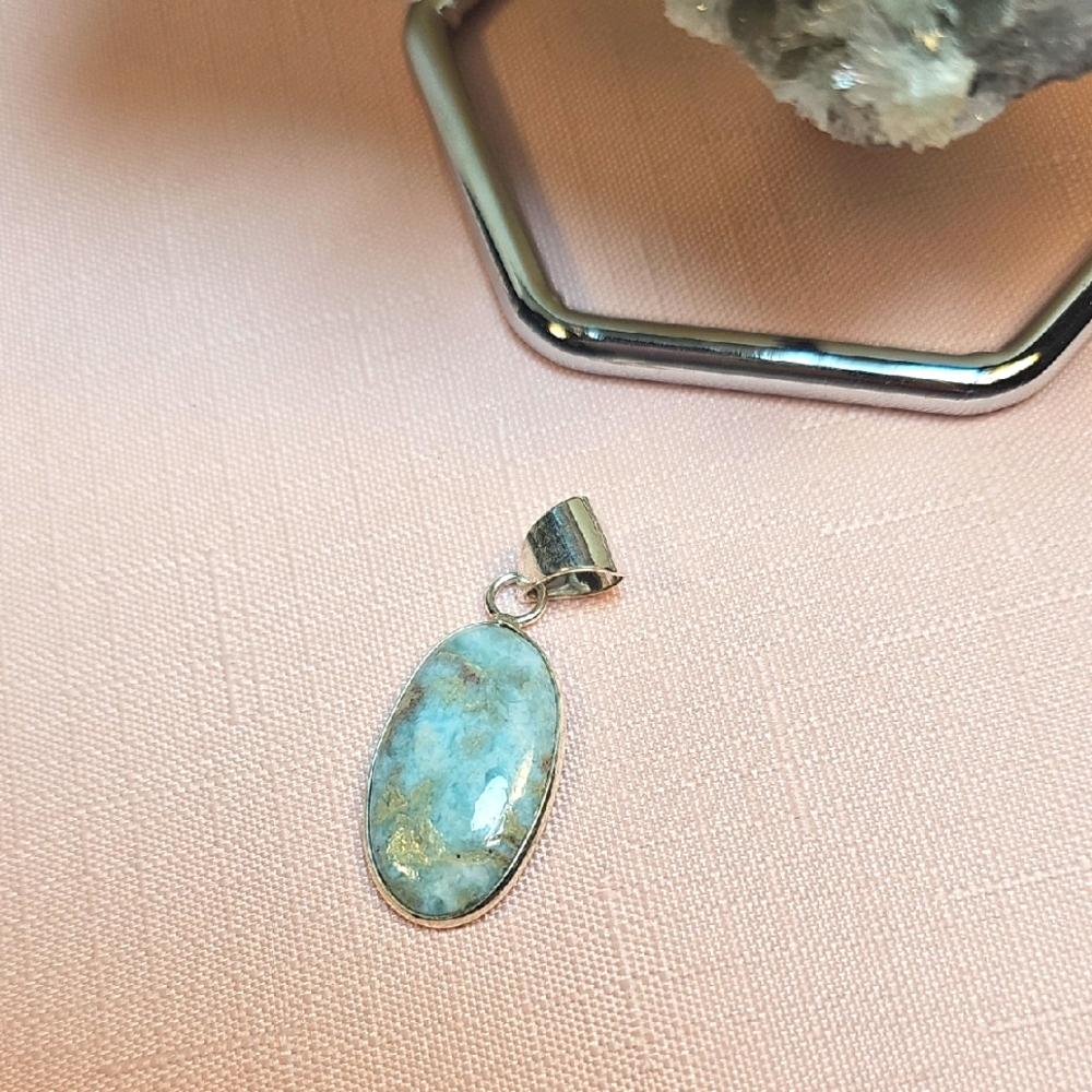 Larimar Pendant Necklace Silver 925